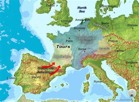 La bataille de Tours, un affrontement crucial entre Chrétiens et Musulmans qui marque la fin de l'expansion musulmane en Europe occidentale.